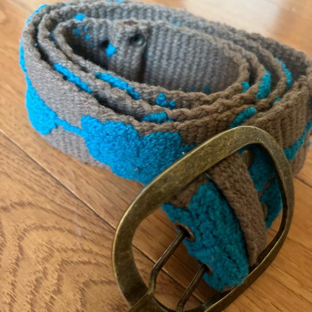 Gray and Blue Woven Belt